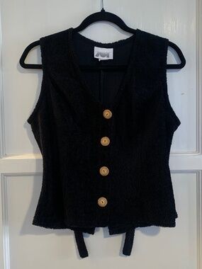 Vintage Zoe California Black Terrycloth Vest